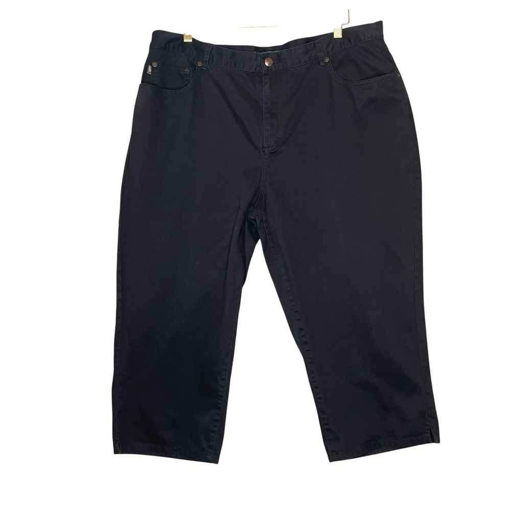 Lauren Jeans Co. Capri Pants Womens 16W Black Casual Twill Cotton Crop Trousers